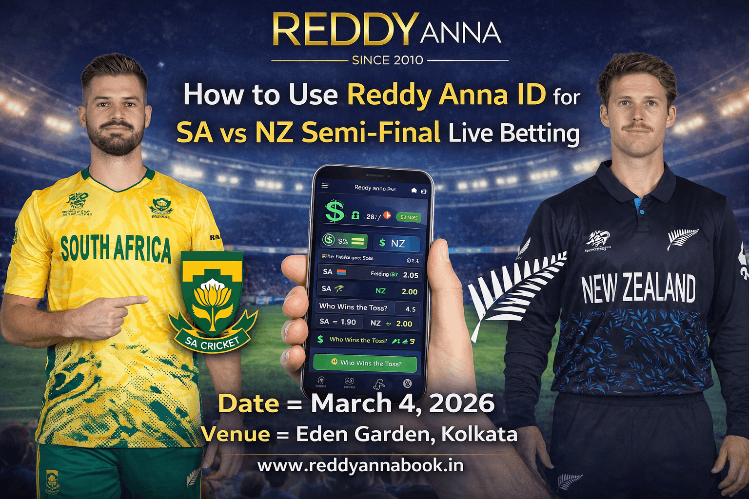 Reddy anna SA SV NZ semi final live betting
