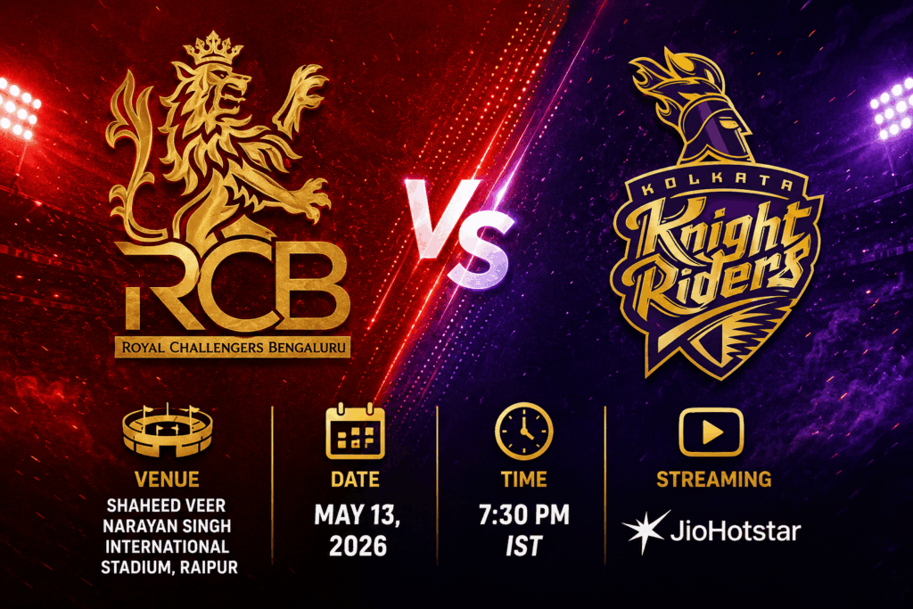 RCB VS KKR MATCH DETAILS