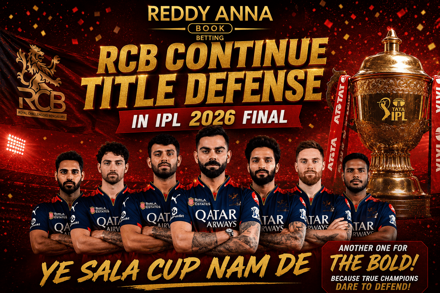 Reddy Anna Book rcb final match 2026