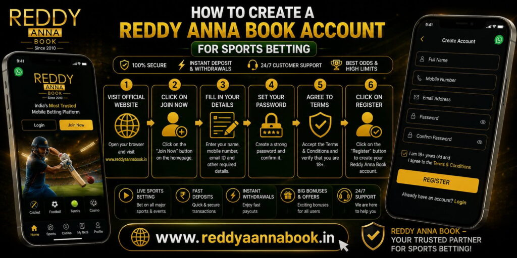 Create a Reddy Anna Book Account for Sports Betting
