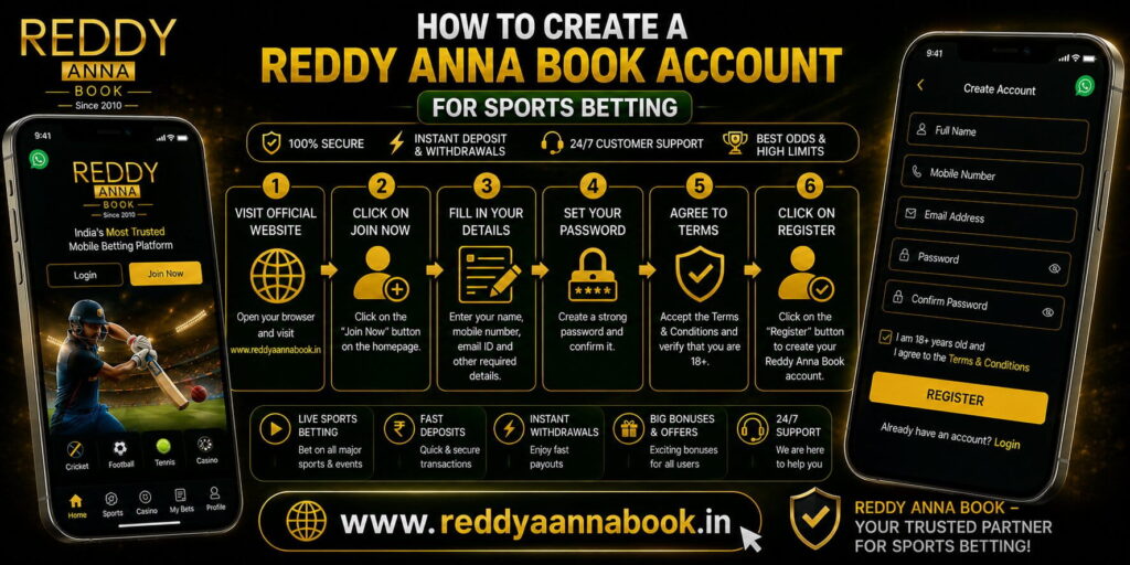 Create a Reddy Anna Book Account for Sports Betting