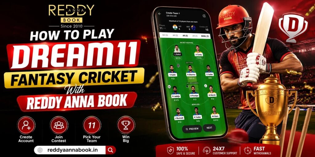 Play Dream11 Fantasy Cricket with Reddy Anna Book
