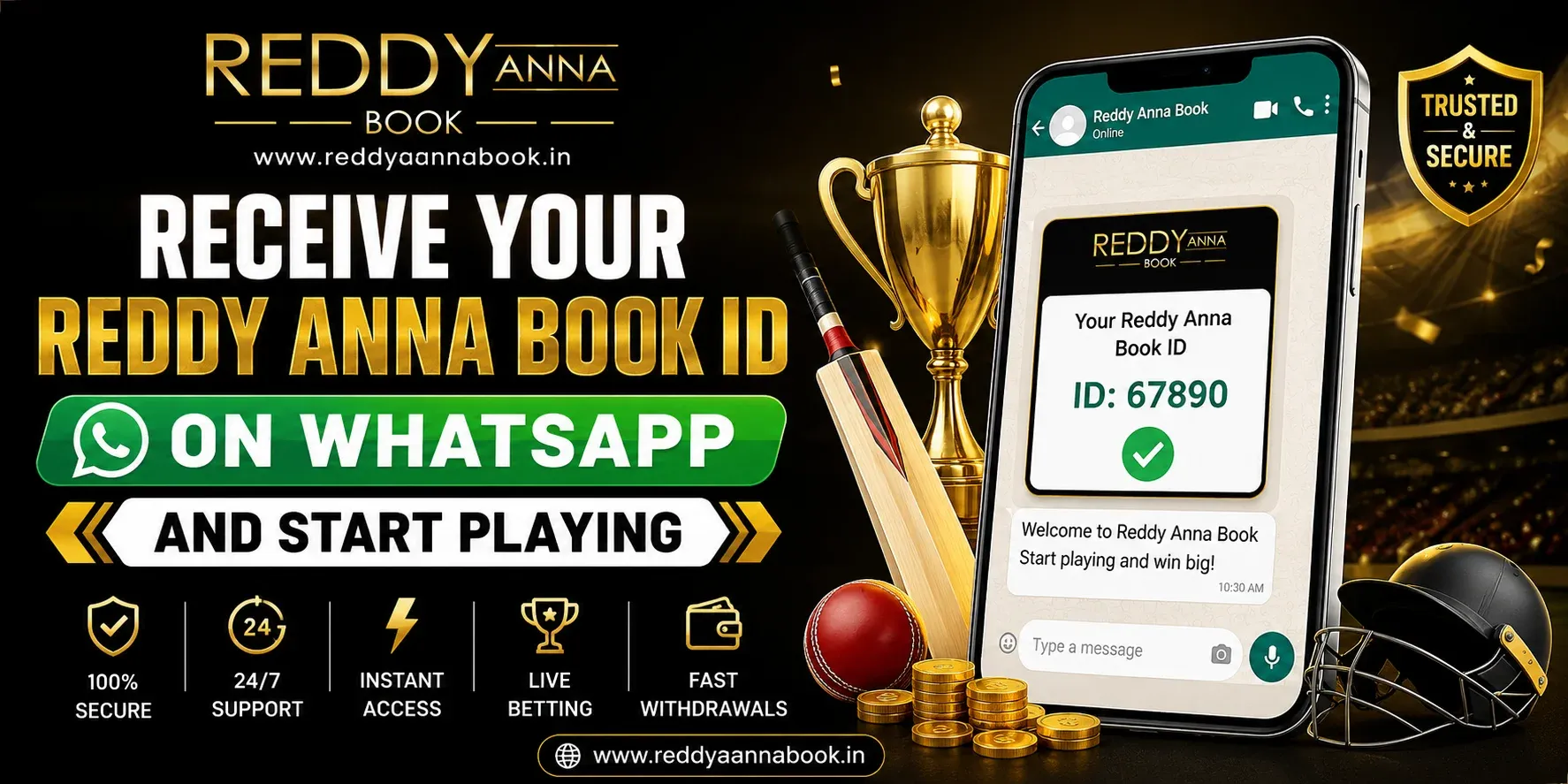 Receive Your Reddy Anna Book ID on WhatsApp