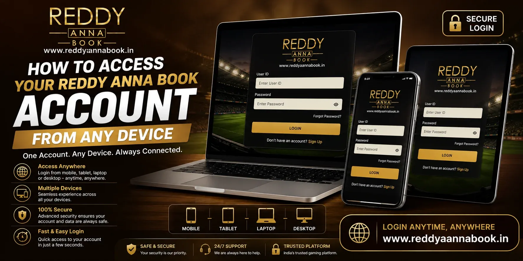 Reddy Anna Book Account from Any Device