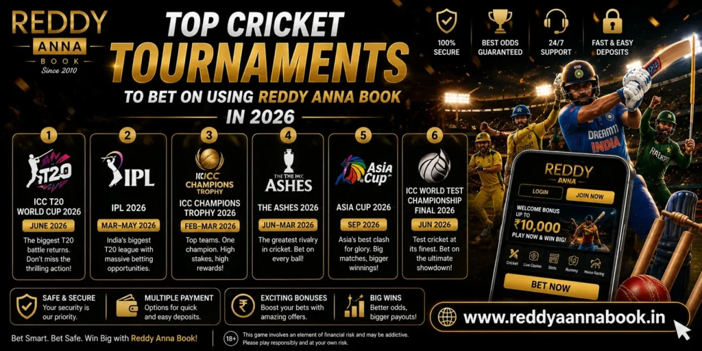 Cricket Tournaments to Bet on Using Reddy Anna Book
