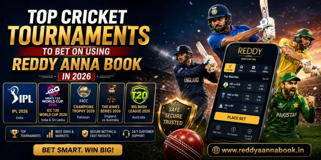 Cricket Tournaments to Bet on Using Reddy Anna Book in 2026