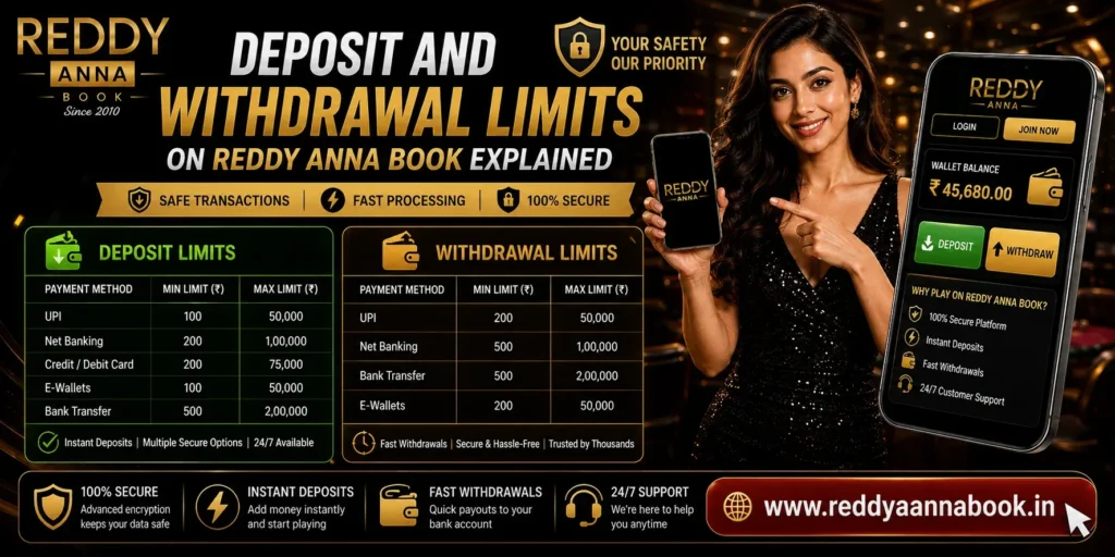 Deposit and Withdrawal Limits on Reddy Anna Book