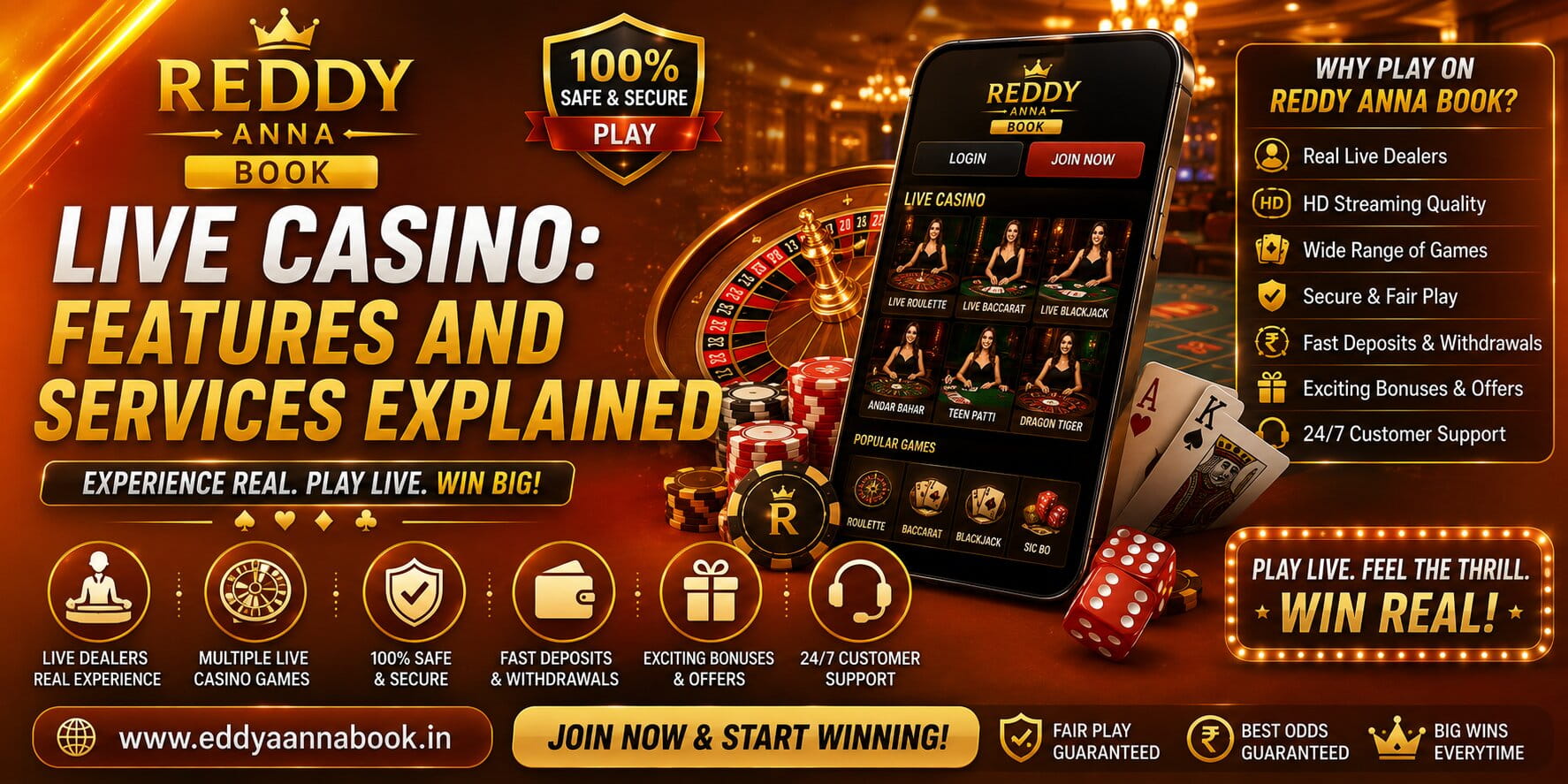 Reddy Anna Book Live Casino Features and Services Explained