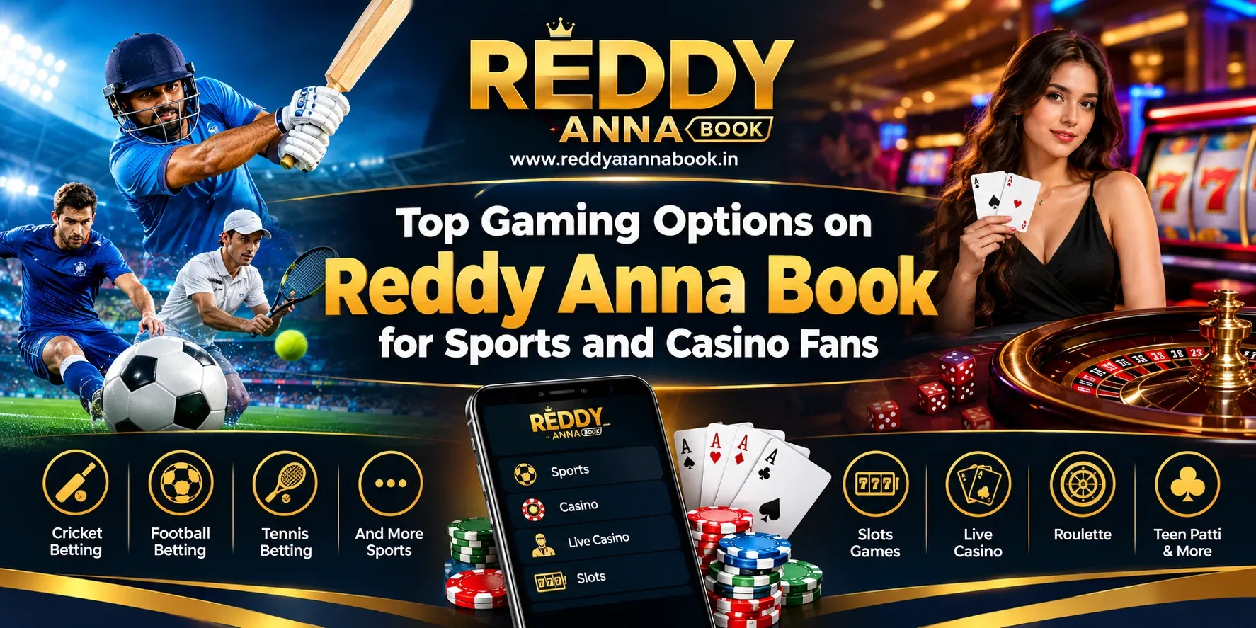 Gaming Options on Reddy Anna Book for Sports and Casino Fans