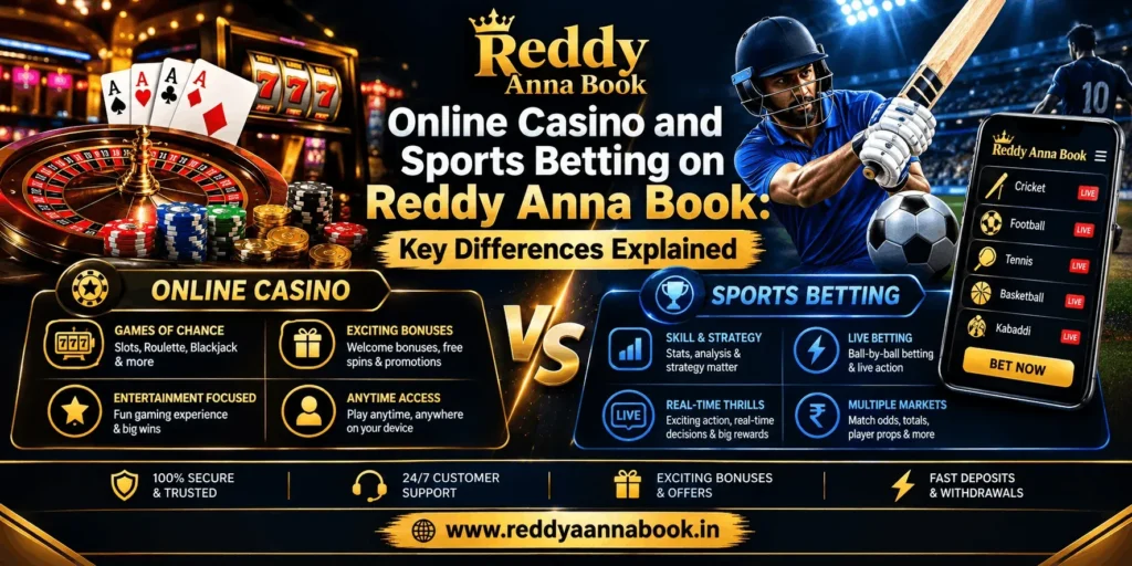Online Casino vs Sports Betting on Reddy Anna Book